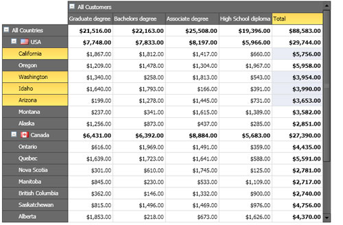 WPF Pivot Table Control
